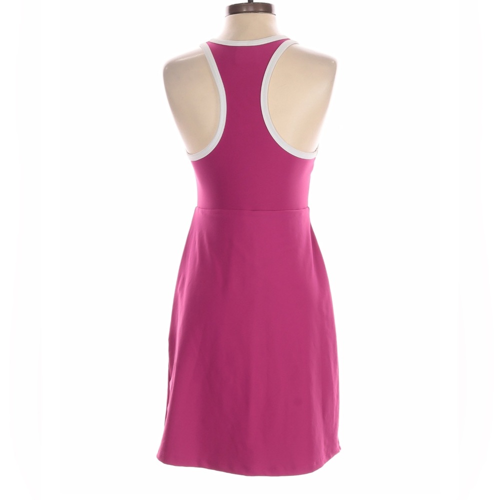Sage Collective Raspberry Pink Athletic Mini Dress with White Trim - Picture 3 of 7